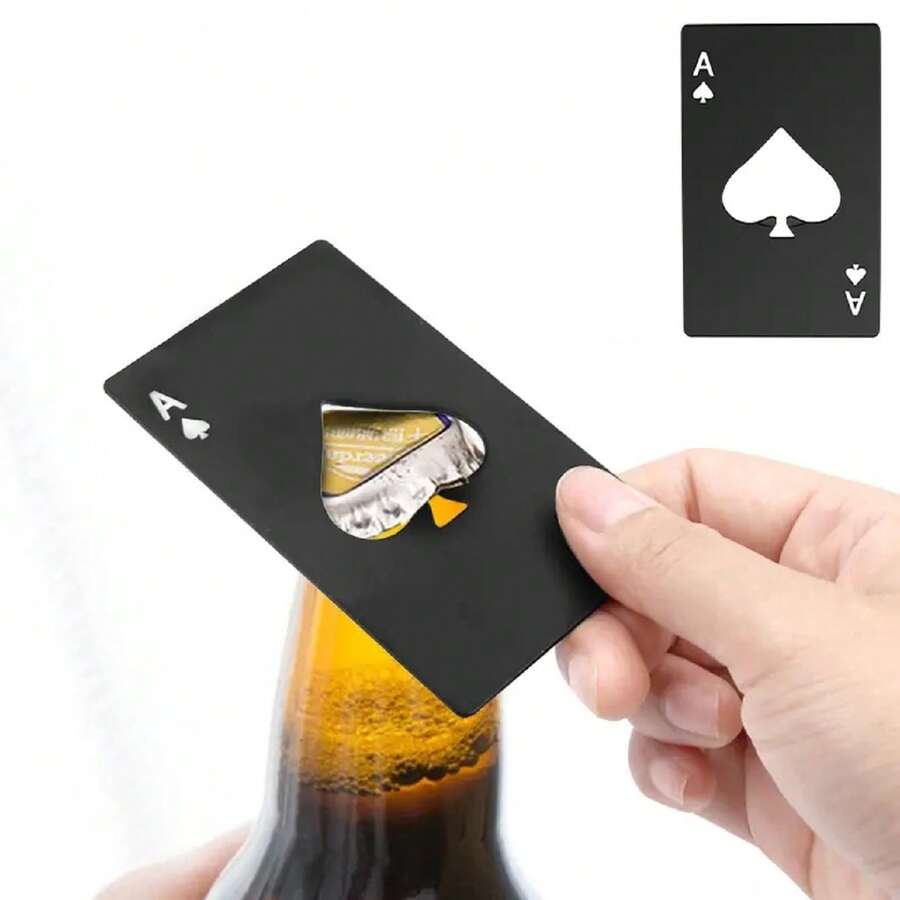 Creative Stainless Steel Spades A Poker Card Beer Bottle Opener, Personalized Metal Bar Tool For Home