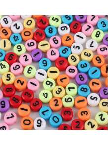 100pcs DIY Acrylic Alphabet & Number Beads Jewelry Making Supplies - Color - View 3