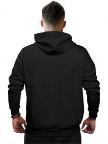 Men Hoodie & Sweatshirt Co-Ords - 黑色 - 查看 2