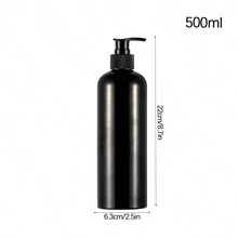 500ml Shampoo & Conditioner Refillable Bottle Set For Bathroom, 3pcs, With Waterproof Labels - Brown - View 5