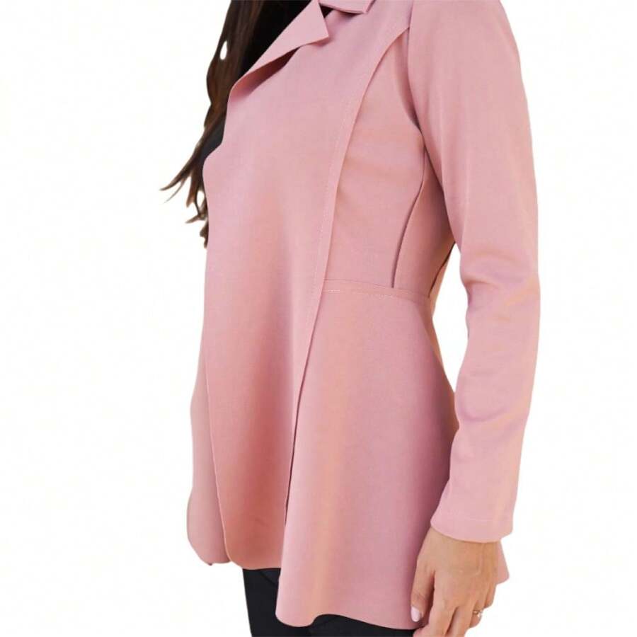 Plus Size Coats - 淺粉色 - 查看 1