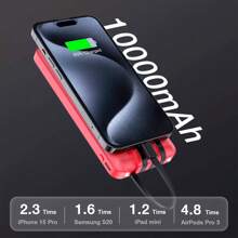 Power Bank 1hora 10000mah Carga Rápida Bateria Portátil Con 4 Cables Micro Usb / V8 Ip Tipo C Gar 148 - Multicolor - Ver 3