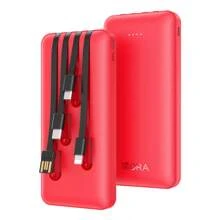 Power Bank 1hora 10000mah Carga Rápida Bateria Portátil Con 4 Cables Micro Usb / V8 Ip Tipo C Gar 148 - Multicolor - Ver 1