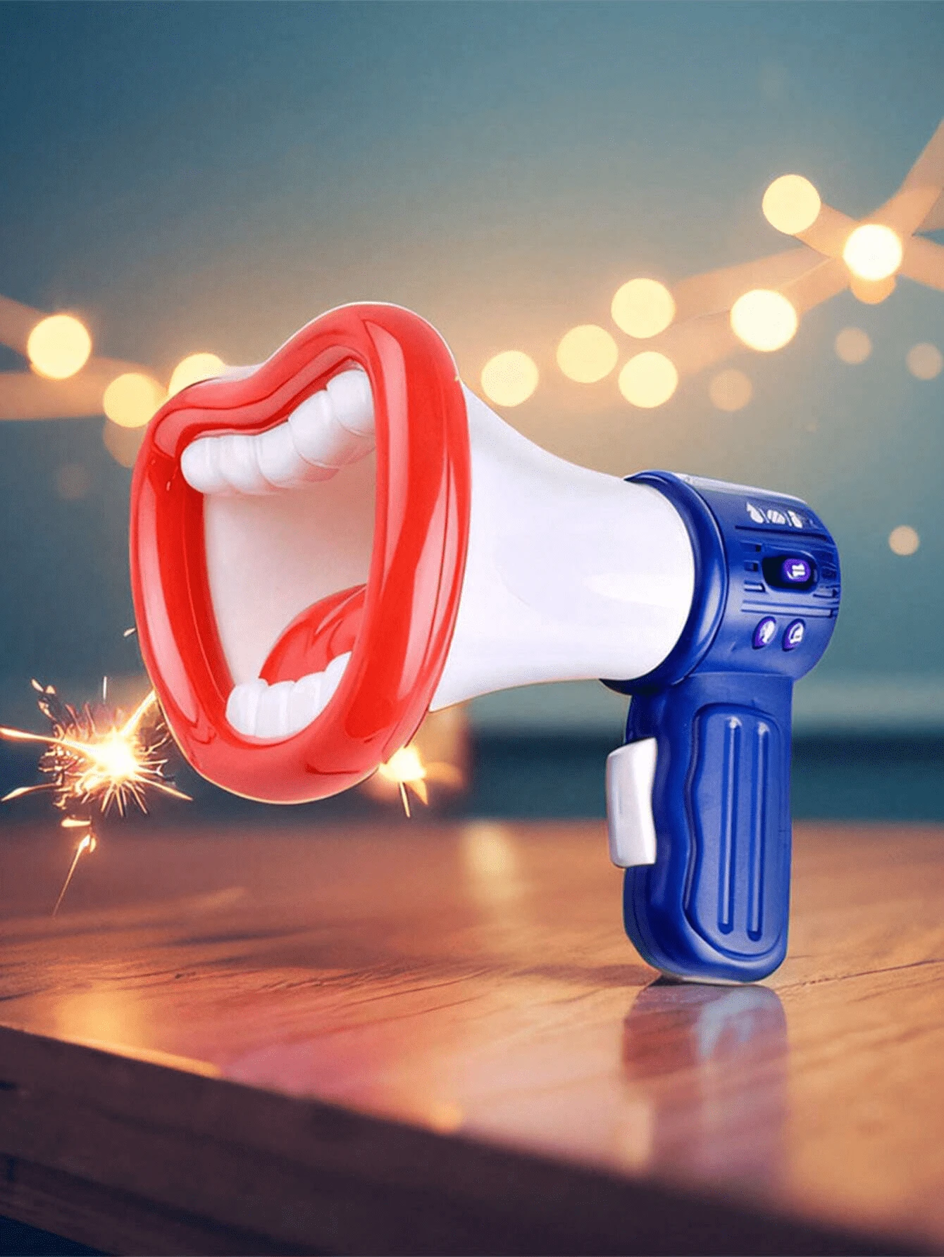 Funny Multi Voice Changer - Large Mouth Voice Changing Amplifier Portable Megaphone Bullhorn Mega Phone Loud Speaker For Toys Party Favors - White - View 1