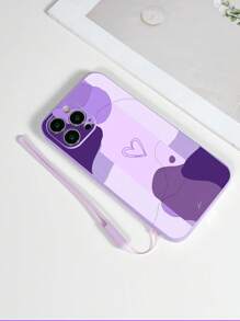 1 件紫色 TPU 心形图案防震手机壳和 1 件紫色 TPU 挂绳，兼容手机壳/配套手机壳/腕带手机壳/腕带支架手机壳/趣味手机壳/安卓手机壳/手机壳/手机壳/OPPO 手机壳/兼容 17 PRO MAX/ A14/ A54/ A52/ A31 4G/ A23/Redmi Note 8 Pro/Redmi Note 11 Pro 4G/Redmi Note 12 4G/OPPO A54 - 紫色 - 查看 4