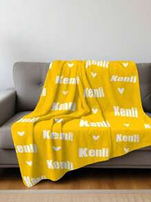 1pc Customized Name Blanket, Personalized Name Blanket, Sofa Bedroom Custom Blanket, Personalized Soft Blanket, Personalized Throw Blanket, Suitable For Office, Best Friend Name Blanket, Comfortable Blanket, Family Gift, Wedding Gift, Birthday Gift, Mother's Day Gift, Father's Day Gift, Gift For Parents, Gift For Friends, Gift For Her, Durable, Breathable - Love - View 7