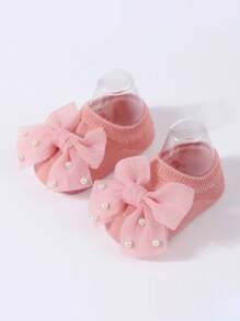 7件/12件套婴儿蝴蝶结船袜，3D幼儿防滑地板袜 - 彩色 - 查看 4