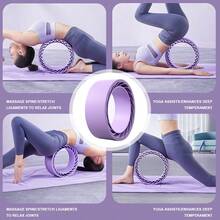 Rueda de yoga para arqueamiento hacia atrás, rodillo estirador de espalda para principiantes, círculo de Pilates de doble capa para ejercicios en casa - Morado Violeta - Ver 1