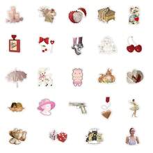 62 张/包风格贴纸，可爱卡通美学标签，用于剪贴簿，自粘密封文具贴纸，用于卡片信封，儿童礼物青少年派对用品奖励激励动机 - 黑色 - 查看 5