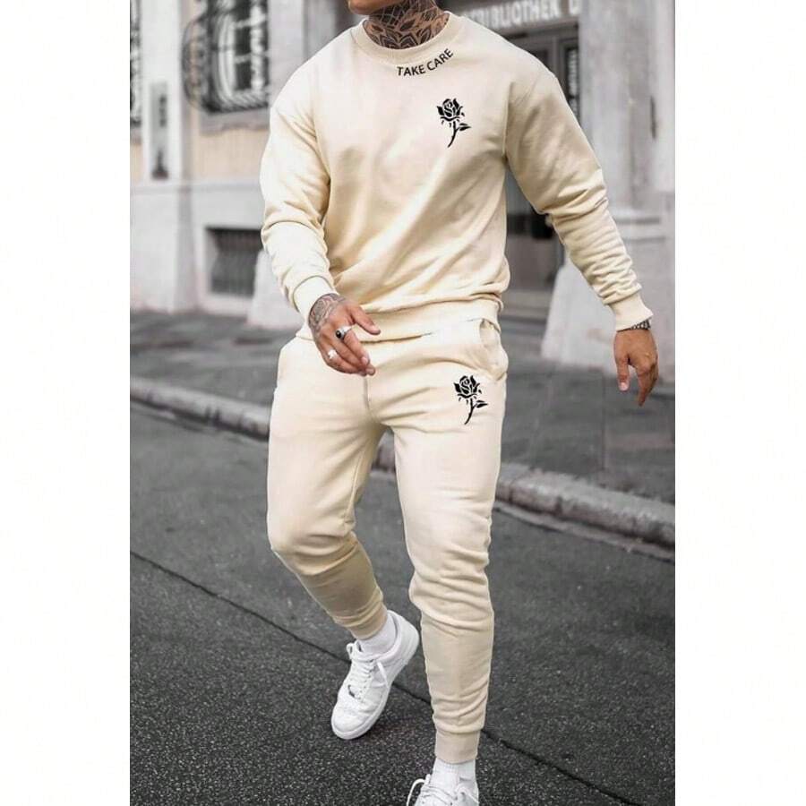 Men Hoodie & Sweatshirt Co-Ords - Màu be - Xem 1