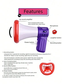 Funny Multi Voice Changer - Large Mouth Voice Changing Amplifier Portable Megaphone Bullhorn Mega Phone Loud Speaker For Toys Party Favors - White - View 4
