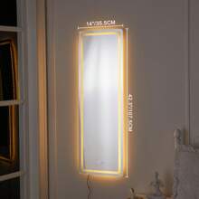 Full-Length Mirror Wall Mounted Mirror For Bedroom, RGB Color Changing LED Lights Mirror Dimmable Brightness