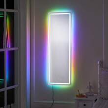Full-Length Mirror Wall Mounted Mirror For Bedroom, RGB Color Changing LED Lights Mirror Dimmable Brightness