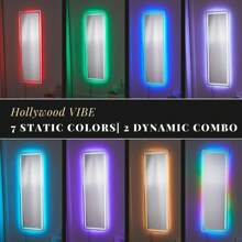 Full-Length Mirror Wall Mounted Mirror For Bedroom, RGB Color Changing LED Lights Mirror Dimmable Brightness
