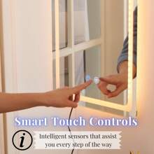 Full-Length Mirror Wall Mounted Mirror For Bedroom, RGB Color Changing LED Lights Mirror Dimmable Brightness