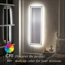 Full-Length Mirror Wall Mounted Mirror For Bedroom, RGB Color Changing LED Lights Mirror Dimmable Brightness