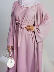 A Set Of CEY Skin-Friendly And Breathable Hijab Fabric Shawl Cardigan Suitable For Women For Daily Wear (Abaya) - Multicolor - View 21