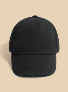 1顶幼儿棒球帽，防紫外线透气网眼男婴棒球帽，可调节户外沙滩遮阳帽 - 黑色 - 查看 2