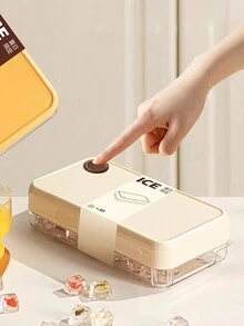 1pc Press Ice Cube Tray, Summer New Large Capacity  Ice Box, Ice Maker Tool For Home Use - White - View 3