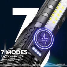 Lanterna Tatica Titanium 2000Metros de Zoom Luz Forte Lanterna Super potente - Preto - Visão 8