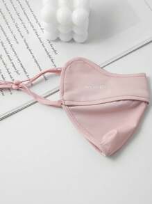 1pc Women's Reusable Solid Color Letter Breathable Sunscreen Face Mask, Adjustable Ear Loops, Suitable For Spring, Summer, Autumn