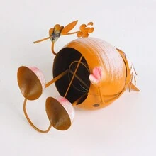 1入裝鄉村風格金屬動物雕像，適用於室外花園裝飾，復活節主題地面安裝動物雕像-貓，狗，公雞，綿羊，青蛙，貓頭鷹-耐用的金屬工藝品，不需要電池 - 彩色 - 查看 4