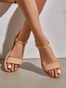 Sandalias planas de mujer - Albaricoque - Ver 3