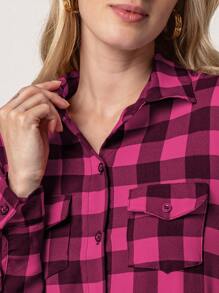 Women Blouses - 玫瑰紅 - 查看 4