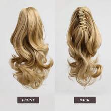 Ponytail Extension Clip In Claw Hair Ponytail Extensions Claw Clip Pony Tails Hair Extensions For Women Wavy Synthetic Hair Ponytail Extension For Daily Use - Linen Brown - View 5