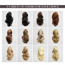 Ponytail Extension Clip In Claw Hair Ponytail Extensions Claw Clip Pony Tails Hair Extensions For Women Wavy Synthetic Hair Ponytail Extension For Daily Use - Linen Brown - View 6