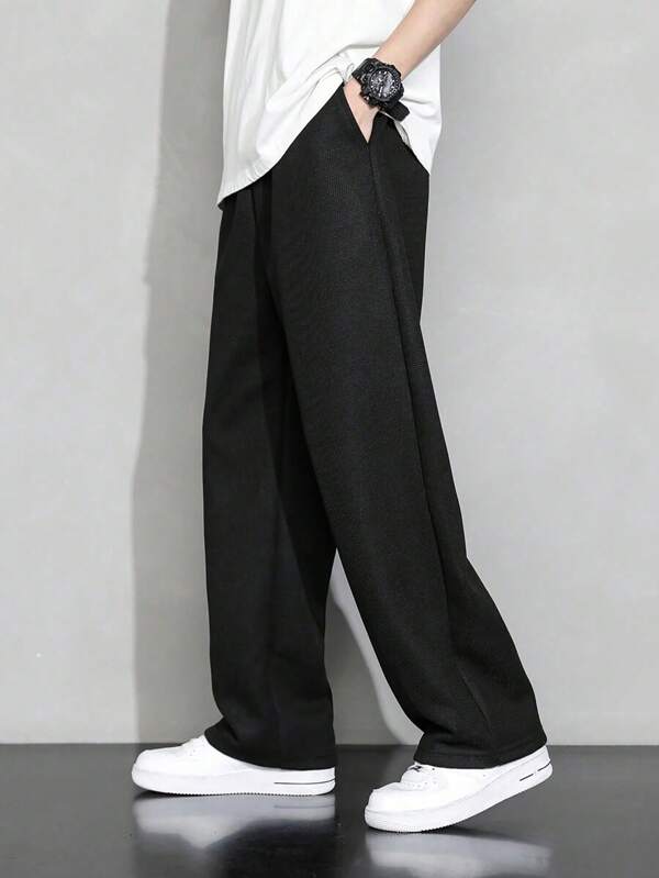 Tween Boy 1pc Simple Leisure Street Outdoor Straight Leg Pants For Spring And Autumn