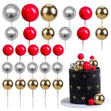 30 Piezas Toppers para Pastel de Bolas con Forma de Espuma en Color Azul Real para Decoración de Pasteles para Boda, Compromiso, Cumpleaños y Fiesta con Globos DIY