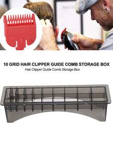 1 PC Rectangular Plastic 8/10 Grid Base Universal Design Guide Comb Storage Box, Electric Hair Clipper Limit Comb Hair Tools Supplies Storage Organizer Guide Comb Storage Case Container Box For Barbershop Use, Hairdressing Tools For Men And Women,Fashion Hair Salon Styling - Multicolor - View 7