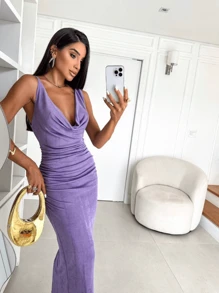 Women Dresses - Màu Lilac Tím - Xem 2