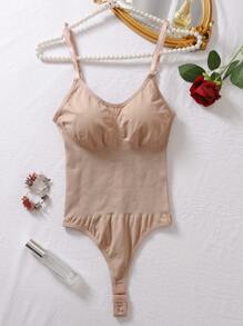 Body modellante sexy con cinghie, rassoda e controlla il ventre, guaina modellante per il postparto, adatto alle donne da indossare con un vestito - Albicocca - Visualizzare 8