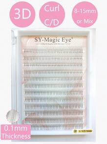 480 Pcs Per Box,3D,Thickness 0.1mm,Sharp Narrow Stem Premade Fans Eyelash Extension,Natural & Soft,Party And Travel,Easy To Carry,Hand-Grafted False Eyelashes Lash Clusters,Eye Lash Clusters,Individual Eyelashes,Lashes,Fake Lashes