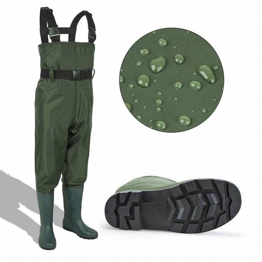 2-Ply Waterproof PVC Fishing Chest Waders With Wading Boots For Hunting ...