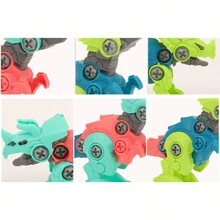 1 pieza Juguete de dinosaurio desmontable creativo con destornillador manual Juguete de modelo para armar DIY [Estilo y color de entrega aleatorio] - Multicolor - Ver 2