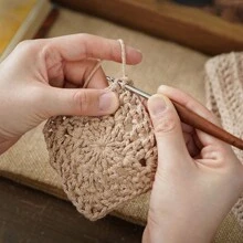 2 毫米手工编织纱线素色亚麻线针织包帽杯垫不起球