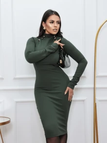 Women Dresses - xanh quân đội - Xem 8