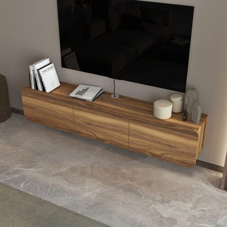 Atelier Mobili Floating Wall TV Stand, Floating Entertainment Center, Modern Floating Media