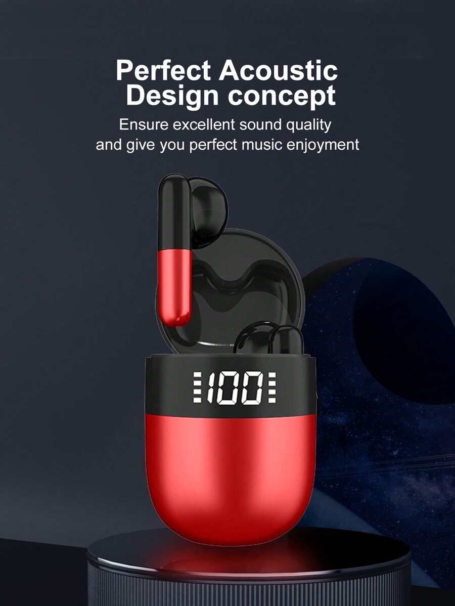 Écouteurs sans fil TWS 5.0 avec boîtier de charge sans fil, affichage de l