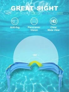 1 Kính bơi silicon, không rò rỉ, bảo vệ toàn diện - Màu xanh lam - Xem 6