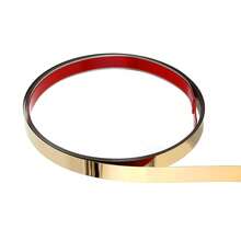 Molding & Wall Trim Self-Adhesive, Flexible PVC Gold Metalized Mirror Like Finish Decorative Trim For Ceiling, Wall, Mirror, Corner, Wardrobe, Cabinet, Peel And Stick Design - Gold - View 1