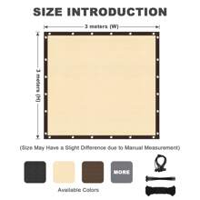 Outdoor Patio Sun Shade Sun Shade Sail Garden Patio Pool Awning Canopy Shade Net Windscreen Privacy Fence Screen With Eyelets - Beige - View 4