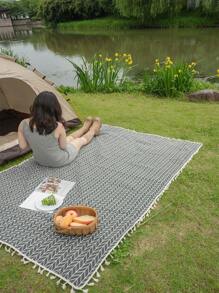 MeijiaMo 1 件多色印花装饰户外便携式可折叠速干野餐垫/地毯，适合旅行、聚会、派对、卧室、餐厅、酒店、节日 - 彩色 - 查看 10