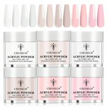CHOSEOS 6-Color Acrylic Crystal Powder Kit, Perfect Choice For Salon-Level Manicure At Home, Ideal For Beginners And Professionals
