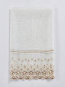 Bamboo Yarn Fabric Contrast Mesh Lace, Exquisite Embroidery Technique, Suitable For Villa Kitchen Windows Curtains, Home Decor Curtains, Bedroom Curtains, Living Room Curtains, Door Curtains, Bathroom Curtains, Cafe Curtains, Wedding Party, 1 Set Of Curtains