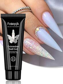 12 Colors Poly Nail Extension Gel 15ml Transparent Nude Pink Poly Nail Gel - Nail Quick Build Jelly Gel Nail Extension Acrylic Gel Varnish Gel For Beginners DIY At Home