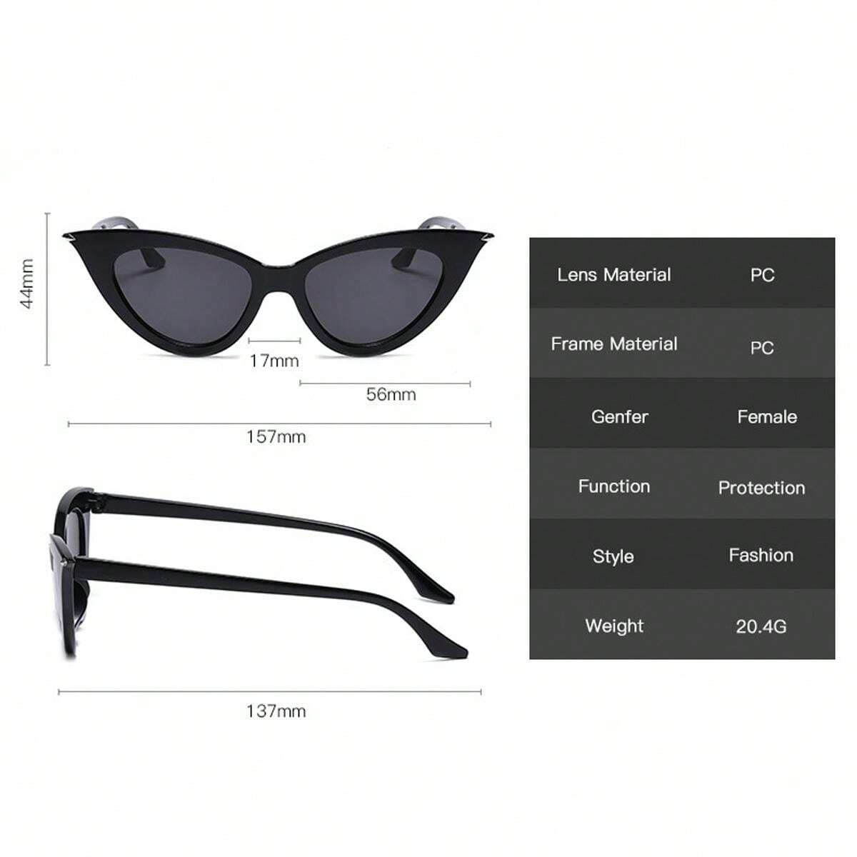 2024 New Vintage Triangle Cat Eye Sunglasses, European And American